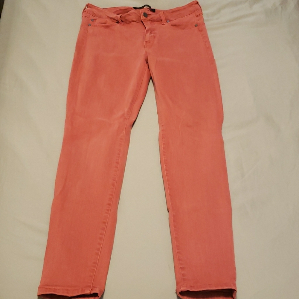 Coral skinny jeans